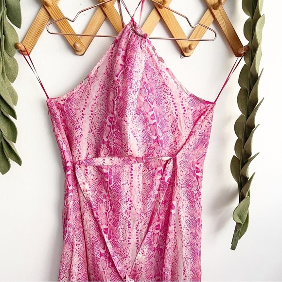 Ramy Brook Fia Snake Print Pink Midi Dress - Picture 7 of 15